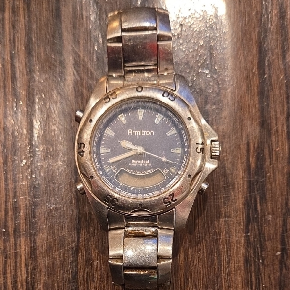 Armitron Silver Watch with Dark Dial